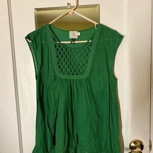 Anthropologie HD in Paris Vibrant Green Blouse
